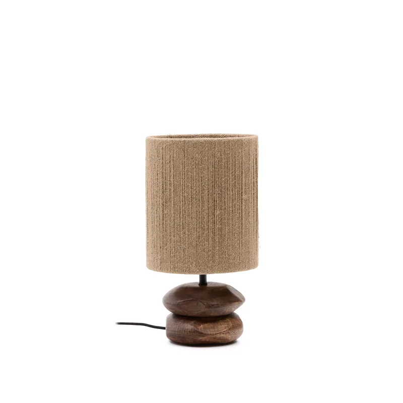 KAVE HOME Kor bordslampa i juterep och akaciaträ